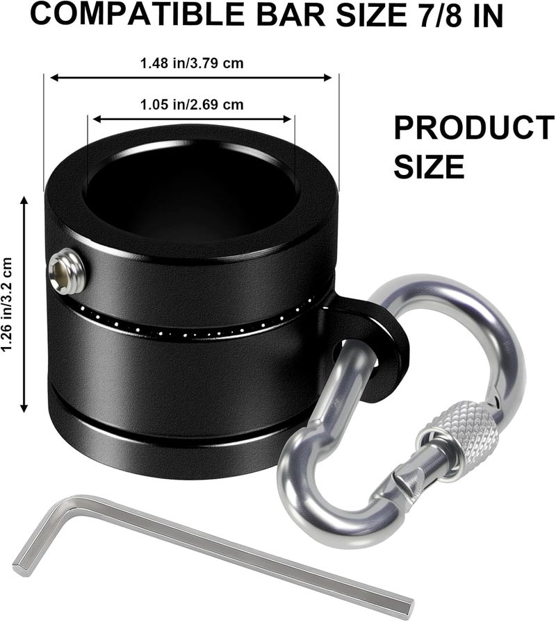 stufool Sleever Bar Lock Collar 7/8, Sleever Bar Lock Collar with Tethering Attachment Point for Tool Lanyard, Compatible 7/8 Bar (Black) - Image 2